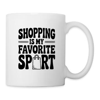 Le shopping est mon sport préféré - Mug blanc - blanc - Droite