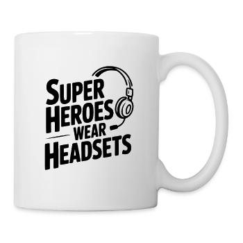 Superhelden tragen Headsets - Tasse - Weiß - Rechts