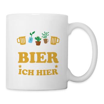 Garten und Bier Darum bin ich hier - Tasse - Weiß - Rechts