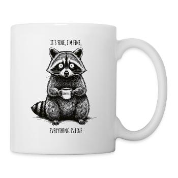Its Fine In Fine Coffee Raccoon Humor - Mug - white - Right