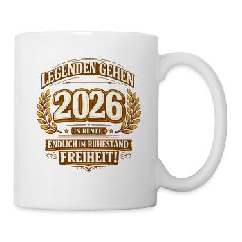 Legenden gehen 2026 in Rente Ruhestand Spruch - Tasse - Weiß - Rechts