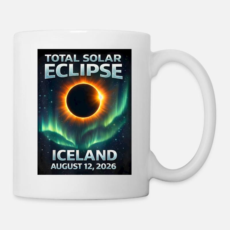Éclipse solaire totale en Islande 2026 - Mug blanc - blanc