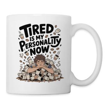 Coffee Teacher Humor Shirt Tired School - Mug - white - Right