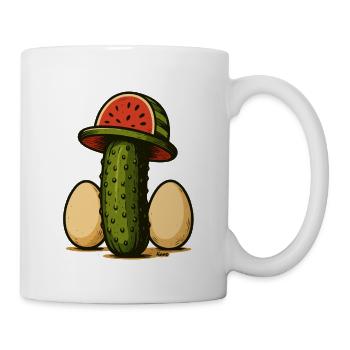 Wassermelonenhut-Kaktus EGG Duo - Tasse - Weiß - Rechts