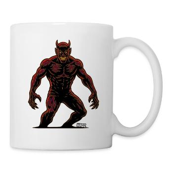 Karmesin-Dämonen-Silhouette - Tasse - Weiß - Rechts