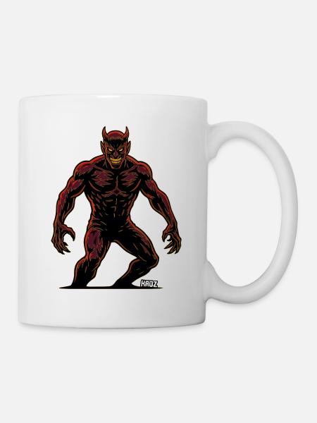 Karmesin-Dämonen-Silhouette - Tasse - Weiß