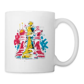 Schach Graffiti Figuren Design für Männer Geschenk - Tasse - Weiß - Rechts
