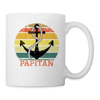 Lustiges Papa T-Shirt mit Anker Motiv zum Vatertag - Tasse - Weiß - Rechts