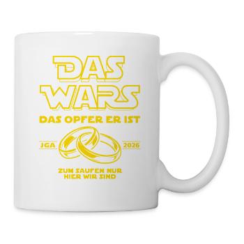 JGA 2026 Das Wars. Das Opfer er ist - Bier saufen - Tasse - Weiß - Rechts