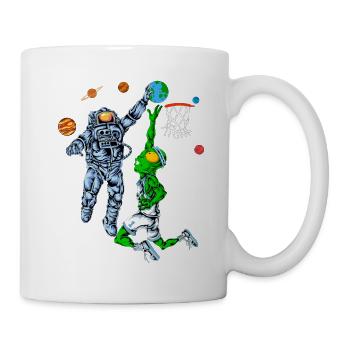 Astronaut Alien Basketballshirt - Tasse - Weiß - Rechts
