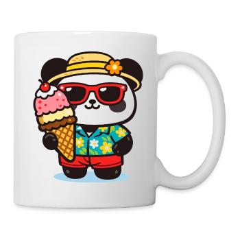 Panda Surf mit Eis - Mug - white - Right
