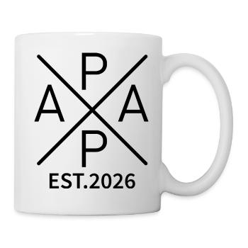 Papa 2026 Modern X-Design – Fondé en 2026 - Mug blanc - blanc - Droite