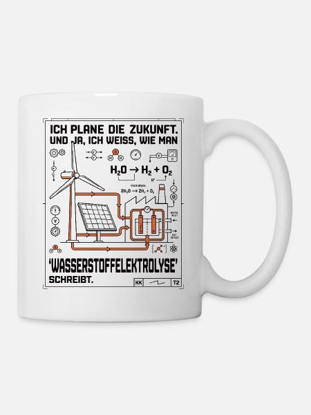 Ingenieur Plan Wasserstoffelektrolyse - Tasse - Weiß