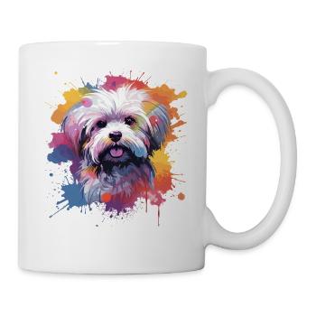 Maltese Dog Splash Art Colorful - Mug - white - Right