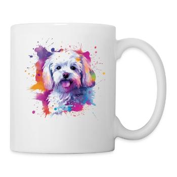 Maltesische bunte Hunde-Splash-Kunst - Tasse - Weiß - Rechts