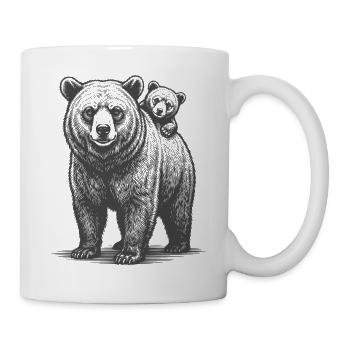 Ours Papa Bébé Ours Jeune Père Enfant Fils Fille - Mug blanc - blanc - Droite