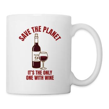 Save Water Drink Wine Shirt Funny - Mug - white - Right
