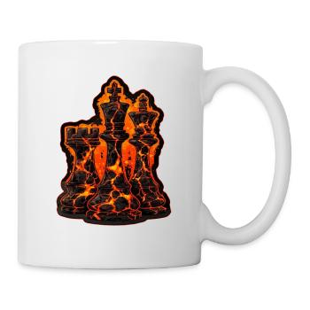 Schach Lava Figuren T-Shirt für Männer Geschenk - Tasse - Weiß - Rechts