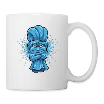 Blaues Ninja Handtuch - Tasse - Weiß - Rechts