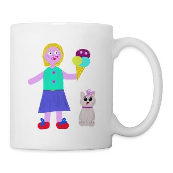 Eiscreme-Mädchen Eiscreme Eiswaffel Eis - Mug - white - Right