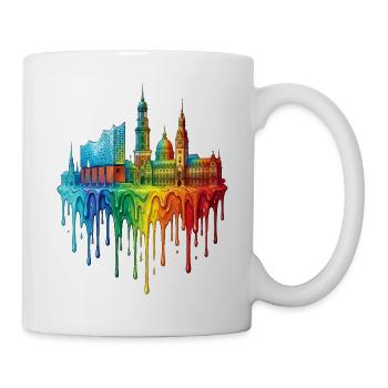 Hamburg with colorful gradient color - Mug - white - Right