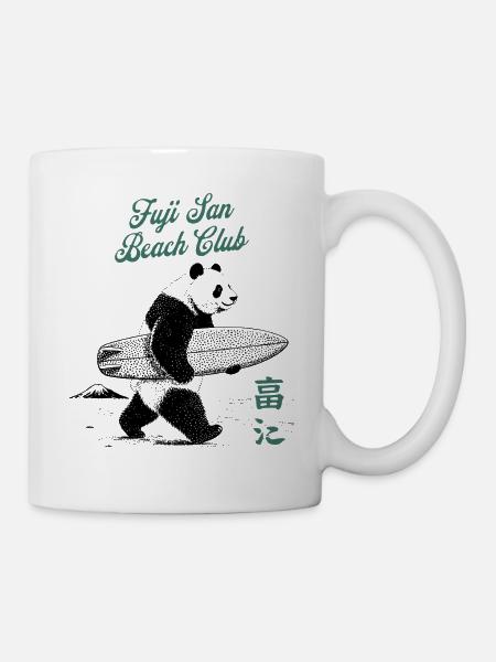 Fuji San Surf Club Panda - Tasse - Weiß