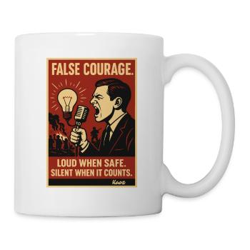 False Courage Protestplakat - Tasse - Weiß - Rechts