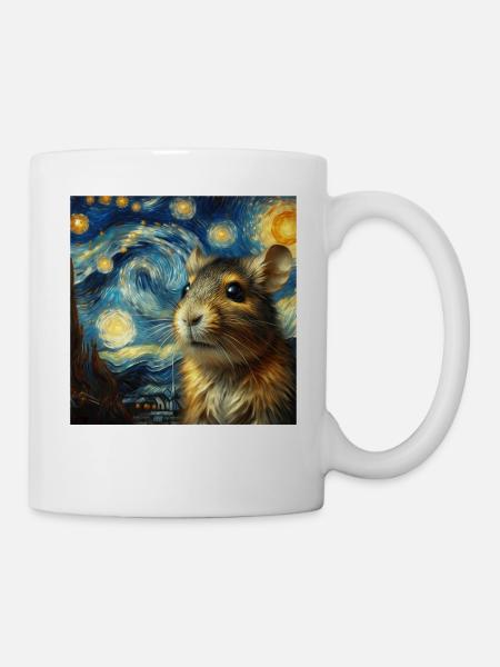 Degu Starry Night - Tasse - Weiß