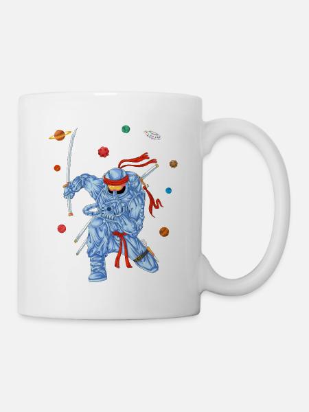 Astronauten-Ninja-Shirt - Tasse - Weiß