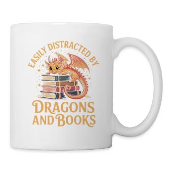 Romans drôles Lecteurs de contes de fées de Dragon Nerd de fantasy - Mug blanc - blanc - Droite