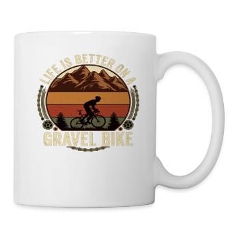 La vie sur un vélo de gravier est meilleure sur un gravier - Mug blanc - blanc - Droite