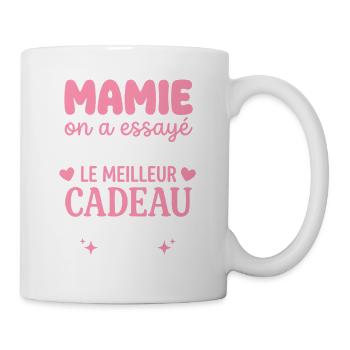 Mamie cherche le meilleur cadeau - Mug blanc - blanc - Droite
