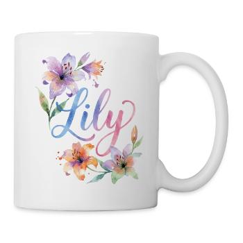 Lily Watercolor Flowers - Mug - white - Right