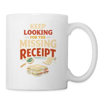 Fehlender Beleg gesucht | Steuerberater Humor - Tasse - Weiß - Rechts