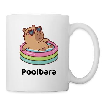 Bärchen/Capybara im Planschring mit Sonnenbrille - Tasse - Weiß - Rechts