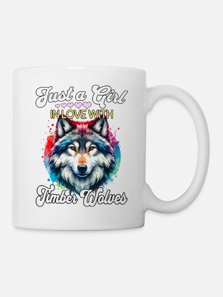 Grauwolf Mädchen Timber Wolf - Tasse - Weiß