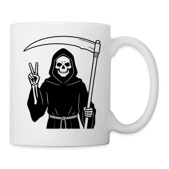Grim Reaper Gives a Peace Signal - Mug - white - Right