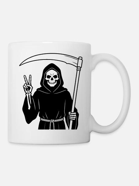 Sensenmann gibt ein Friedenssignal - Tasse - Weiß