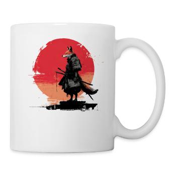 Fox Samurai at Sunset - Mug - white - Right