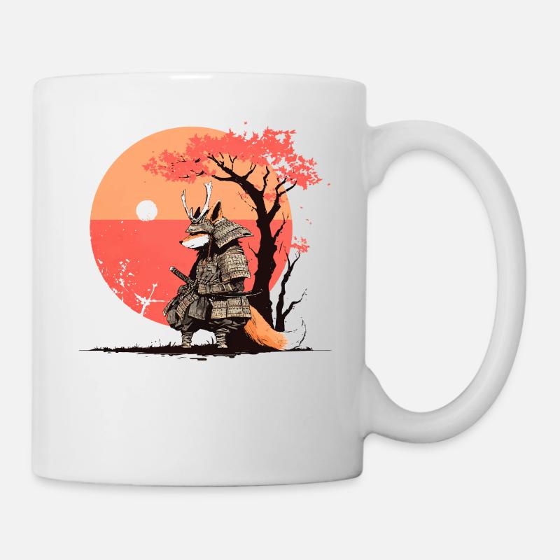Samurai Fox at Sunset - Mug - white
