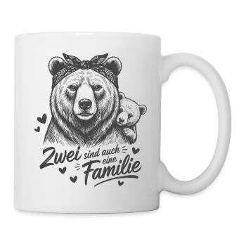 Mama Bär mit Kind - Zwei sind auch eine Familie - Tasse - Weiß - Rechts