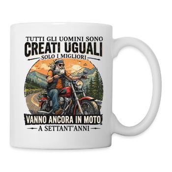 Motorrad Legende – Mit 70 Jahren noch im Sattel - Tasse - Weiß - Rechts