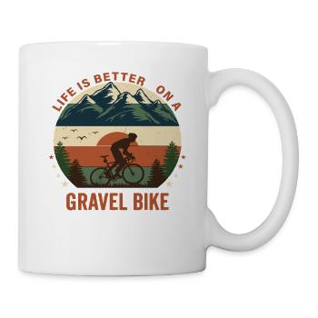 La vie est meilleure, gravel bike nature - Mug blanc - blanc - Droite