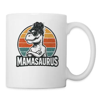 Mamasaurus Mama Mutter Geschenkidee Humor Lustig - Tasse - Weiß - Rechts