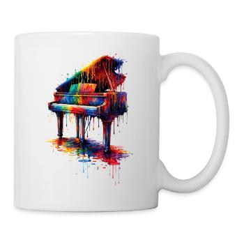 Piano with dripping paint - Mug - white - Right