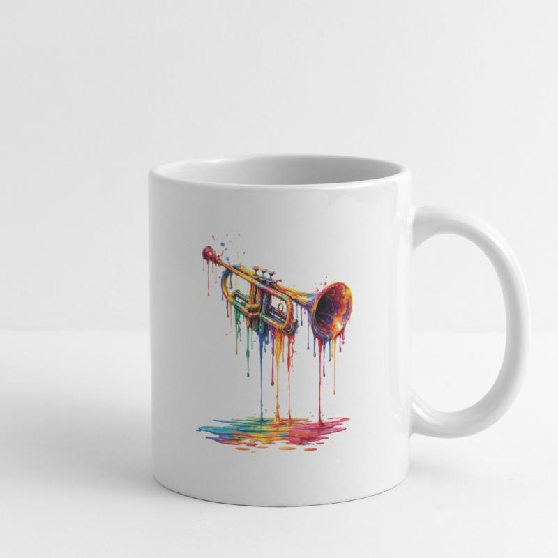 Trumpet mit tropfender Farbe Tasse