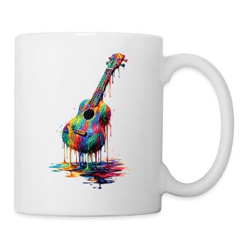 Ukulele mit tropfender Farbe - Tasse - Weiß - Rechts