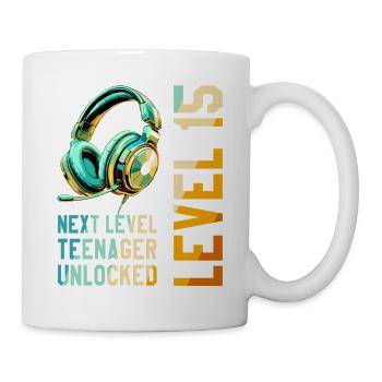 15th Birthday Boy Girl Teenager Level 15 - Mug - white - Right