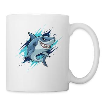 Cartoonhai Splash-Style - Tasse - Weiß - Rechts