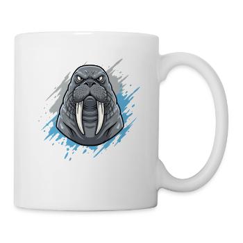 Walross im Farbsplash - Tasse - Weiß - Rechts